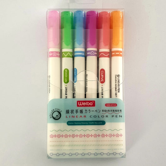 Linear colour pens