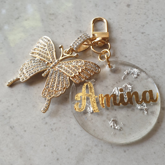 Diamante Butterfly Keychain