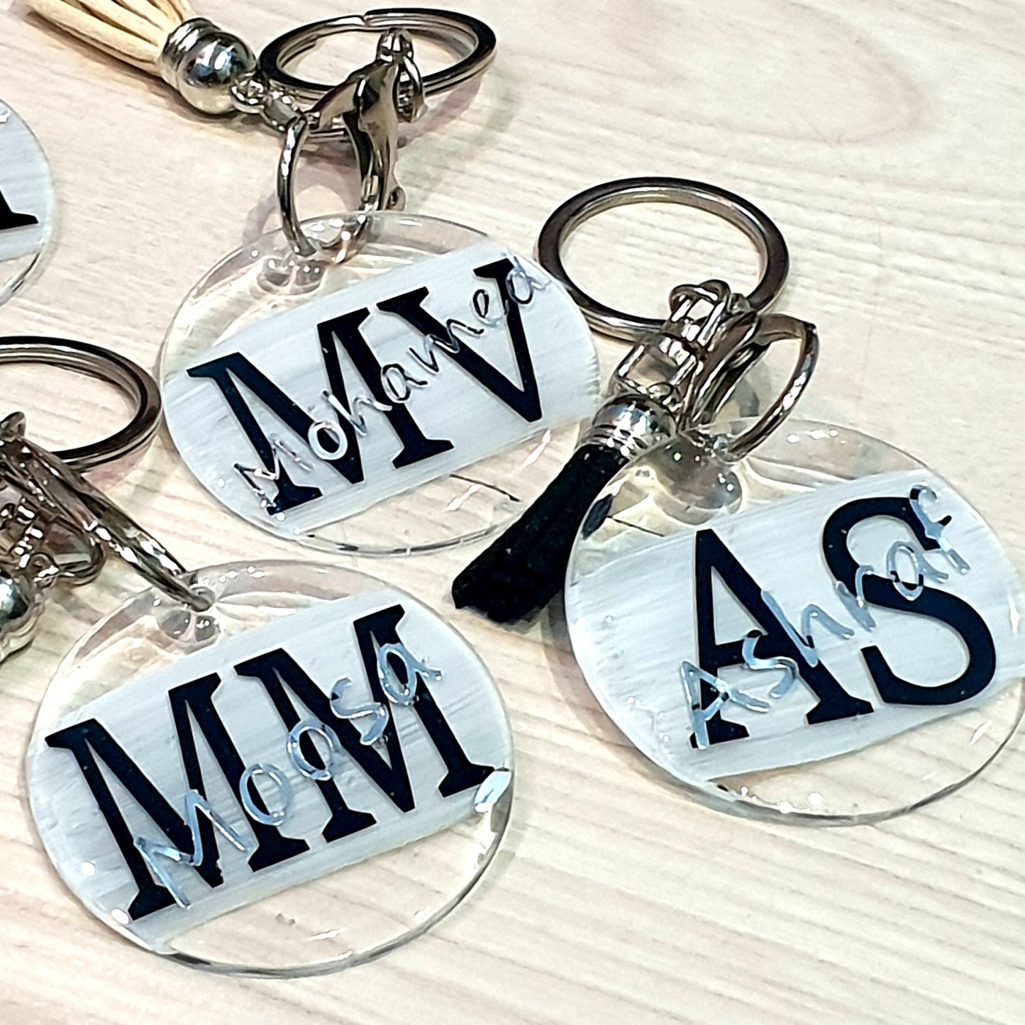 Monogram Keychain White