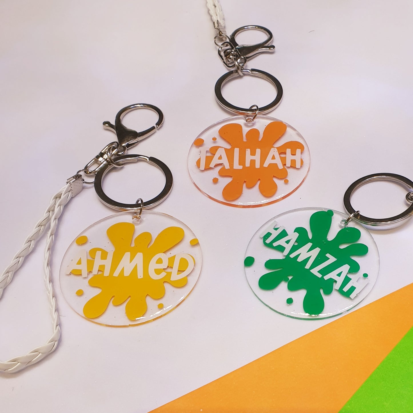 Personalised Acrylic Keychains -  Paint Splash